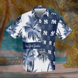 Personalized Tropical Plant MLB Baseball NY Yankees Hawaiian Shirt