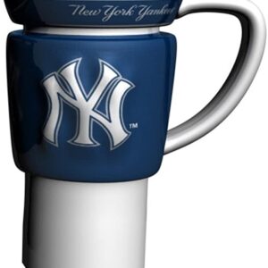 New York Yankees Coffee Mug 14oz Sculpted Relief Pinstripes Team Color -  Caseys Distributing
