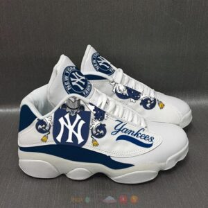 New York Yankees Big Flowers Style Air Jordan 13 Shoes For Fans