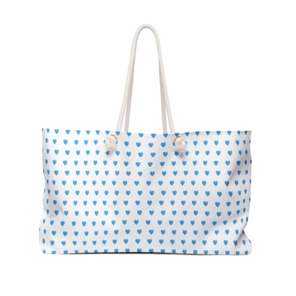 Preppy Watercolor Hearts Rope Handle Tote Pool Beach Boat Weekender Bag