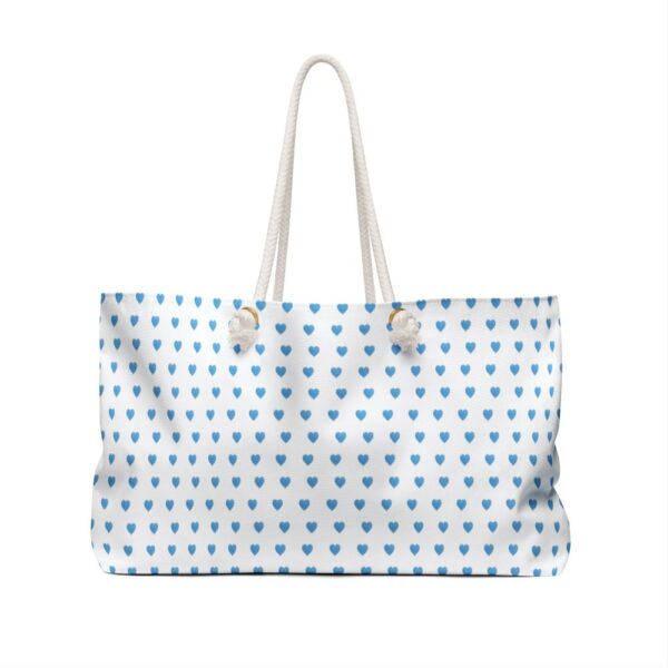 Preppy Watercolor Hearts Rope Handle Tote Pool Beach Boat Weekender Bag - Image 2