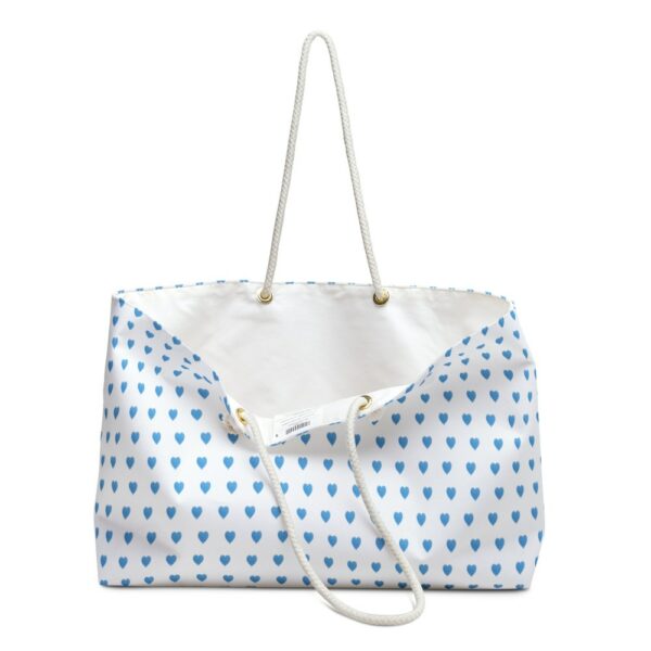 Preppy Watercolor Hearts Rope Handle Tote Pool Beach Boat Weekender Bag - Image 3
