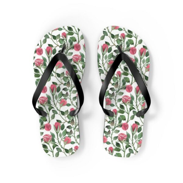Rose Garden Flip Flops, Summertime Flip Flops, Garden Wedding Flip Flops, Bridesmaids Gifts, Beach Sandals, Roses, Flip Flop, Flip-Flops - Image 4