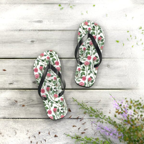Rose Garden Flip Flops, Summertime Flip Flops, Garden Wedding Flip Flops, Bridesmaids Gifts, Beach Sandals, Roses, Flip Flop, Flip-Flops - Image 10