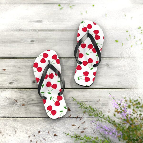 Cherries Flip Flops, Summertime Flip Flops, Beach Wedding Flip Flops, Maid of Honor Gift,Bridesmaids Gifts,Beach Thong Sandals,Flip-Flops - Image 9