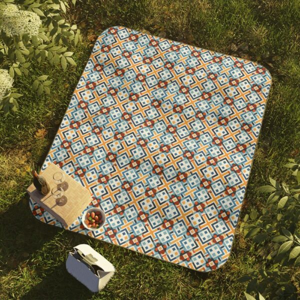 Luxury Picnic Blanket for Star Gazing, Beach Day, or Park outings - European Style - Spanish Tile Design