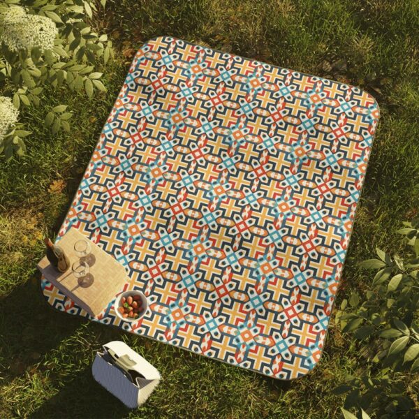 Luxury Picnic Blanket for Star Gazing, Beach Day, or Park outings - European Style - Spanish Tile Design