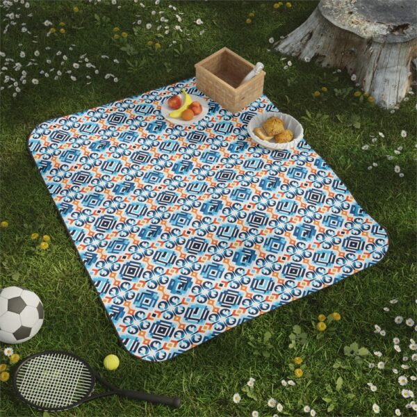Luxury Picnic Blanket for Star Gazing, Beach Day, or Park outings - European Style - Spanish Tile Design - Image 6