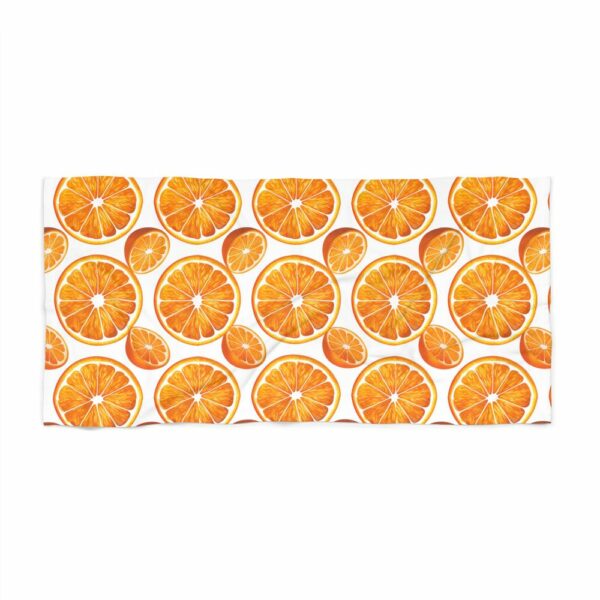 Luxurious European Style Beach Towel - Elegance for Beach, Pool, and Sunbathing - Spanish Oranges Pattern - Image 3