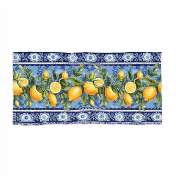 Luxurious European Style Beach Towel - Elegance for Beach, Pool, and Sunbathing - Italian Lemons Pattern - Image 3