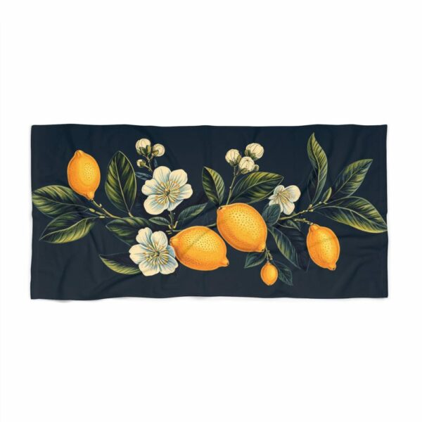 Luxurious European Style Beach Towel - Elegance for Beach, Pool, and Sunbathing - Italian Lemons Pattern - Image 4