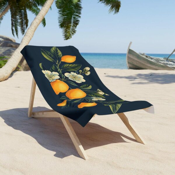 Luxurious European Style Beach Towel - Elegance for Beach, Pool, and Sunbathing - Italian Lemons Pattern - Image 2