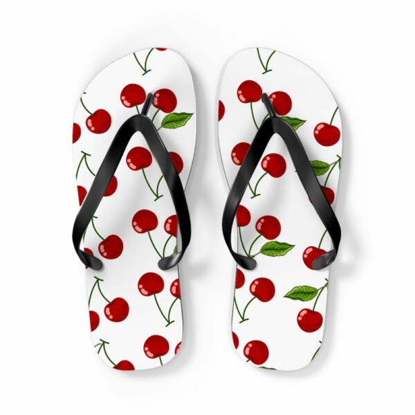 Cherries Flip Flops, Summertime Flip Flops, Beach Wedding Flip Flops, Maid of Honor Gift,Bridesmaids Gifts,Beach Thong Sandals,Flip-Flops - Image 3